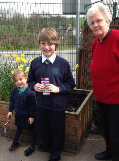 Planting Poppies at Oakenshaw School near Bradford
