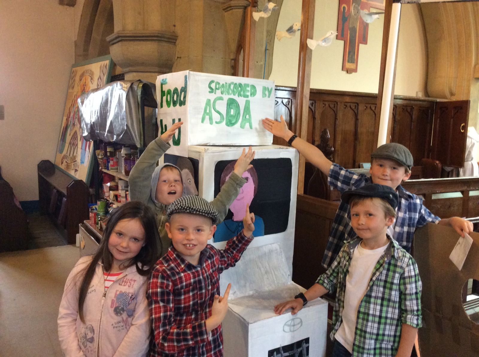 Children tell harvest message with cardboard boxes and drama Diocese
