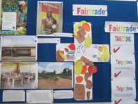 Fairtrade Noticeboard at Wyther parish, Leeds