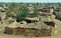 A village near an agricultural factory